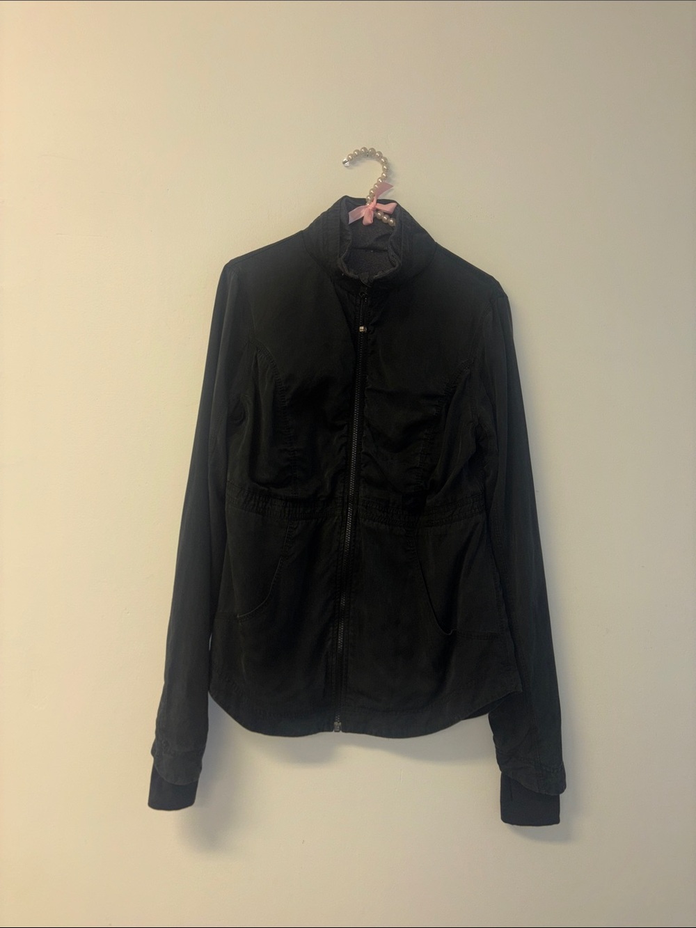 Lulu Lemon Jacket Chore Coat Black Grey Reversible Define Women's Zip-Front Sz M